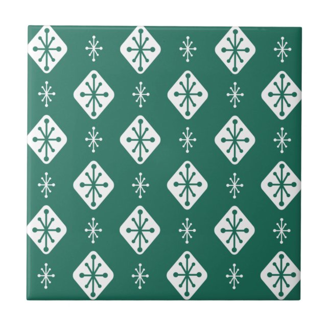 Midcentury Starbursts Diamonds Teal (Frente)