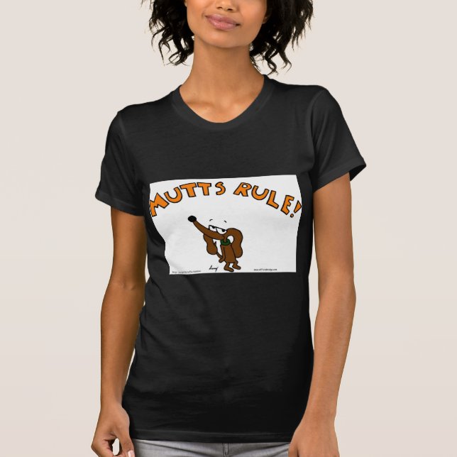 Midge MUTTS RULE Camiseta Feminina Petite (Frente)
