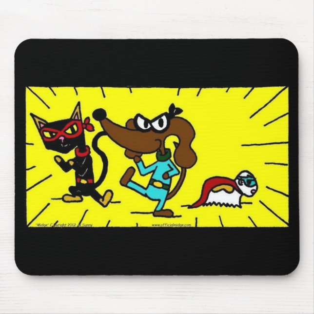 Midge Superherói Trio Mousepad (Frente)