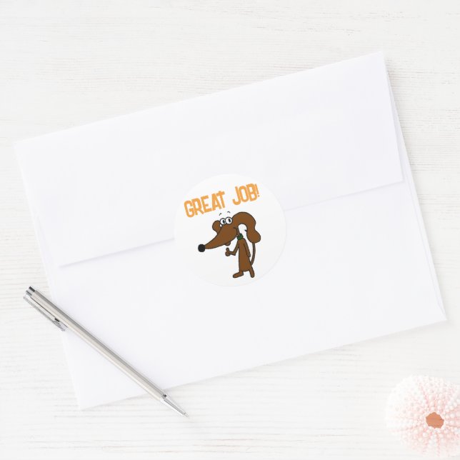 Midge Thumbs Up "Trabalho de EXCELENTE!" Adesivos (Envelope)
