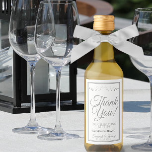 Mídia De Vinho De Prata Mini Tag De Vinho Obrigad