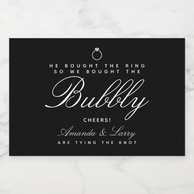 Mídia de vinho espumante de Noivado casando (Rótulo Único)