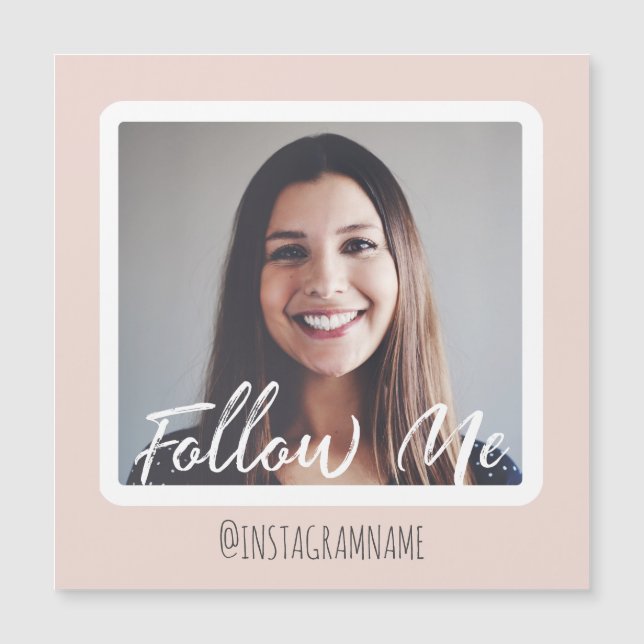 Mídia Social Rosa Moderna Siga-Me Fotografia (Frente)