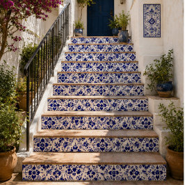 Midnight Bloom Classic Blue Floral Mosaic