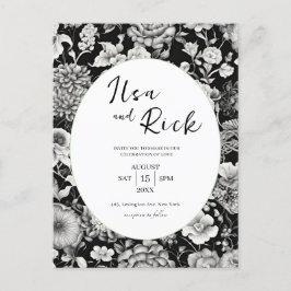 Midnight Bloom: Um Convite de Casamento Floral Som