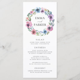 Midnight Blooms | Cartão de Menu de Casamento