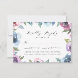 Midnight Blooms | Cartão de RSVP com Escolha de Re