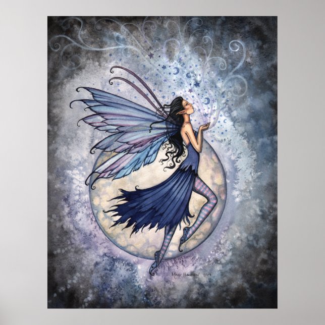 Midnight Blue Fairy Poster by Molly Harrison (Frente)