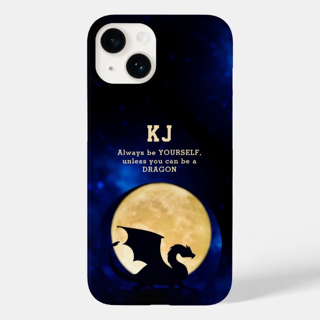 Midnight Dragon Minimalist Initials Back to School (Verso)