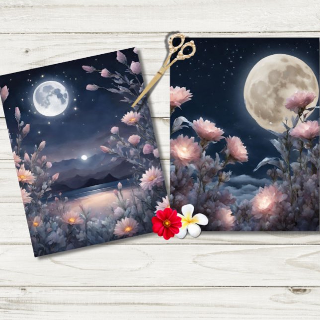 Midnight Moon Floral Scrapbook Junk (Criador carregado)