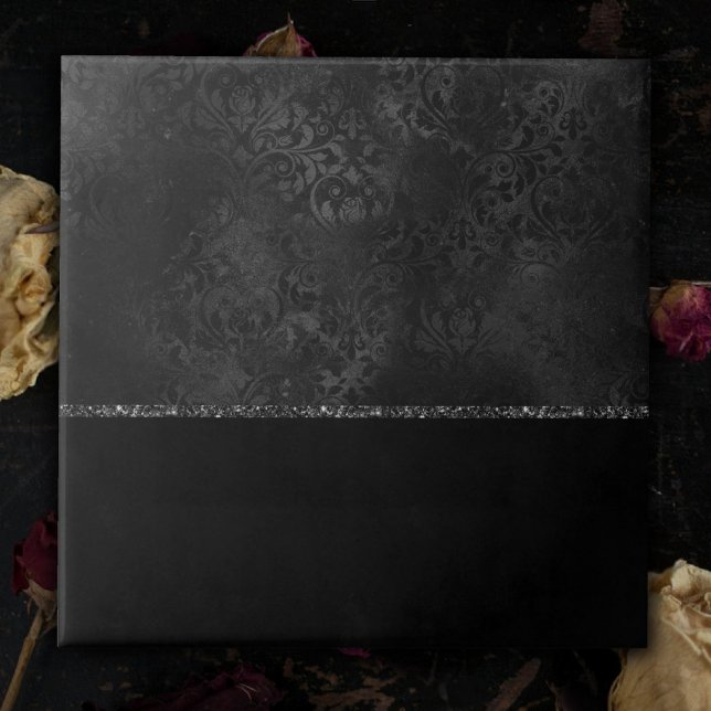 Midnight Onyx Romance | Black Satinge Damask (Criador carregado)