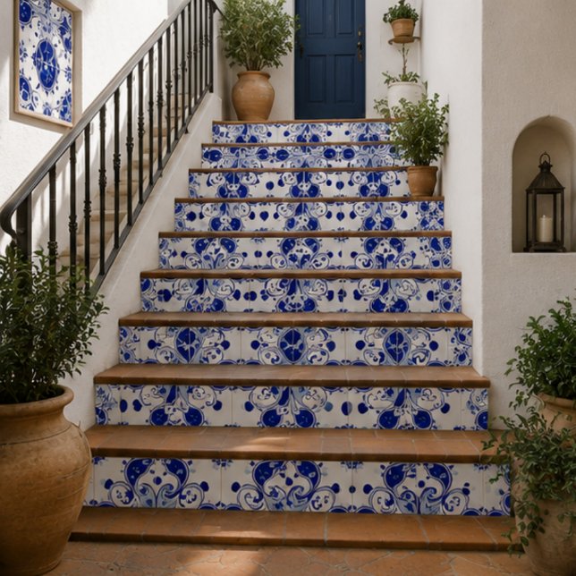 Midnight Paisley  Elegant Blue Botanical Mosaic  (Criador carregado)