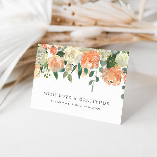 Midsummer Peach Floral Personalizado Agradecimento