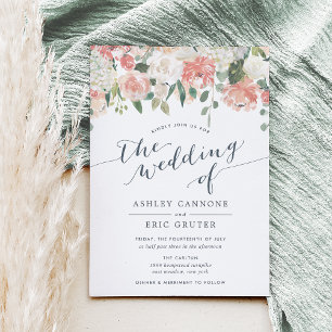 Midverão Convite Para Casamento Floral Por Aquar
