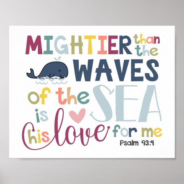 Mightier Than The Waves Kids Christian Poster (Frente)