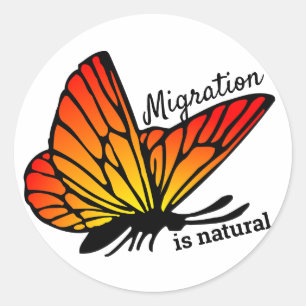 Migração é um adesivo redondo natural de 1,5"