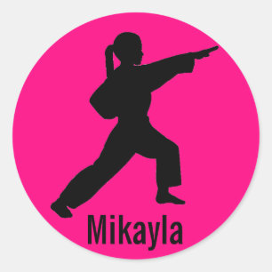 Mikayla rosa quente Carate Girl adesivos