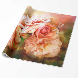Milagre de um rosa - papel de embrulho da arte do