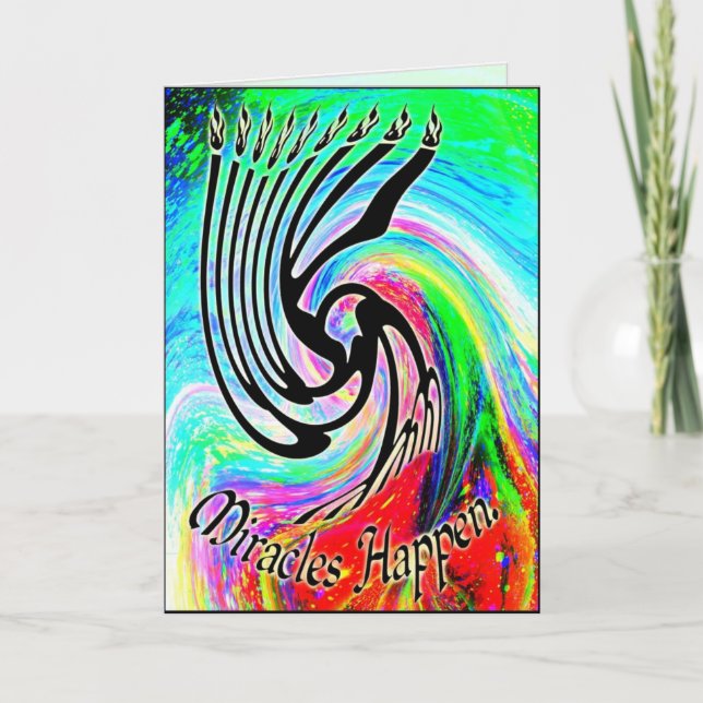 Milagres acontecem Cartões Chanukah (Frente)