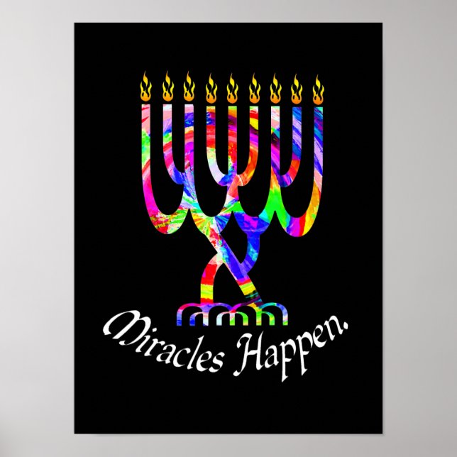 Milagres acontecem Menorah Poster (Frente)