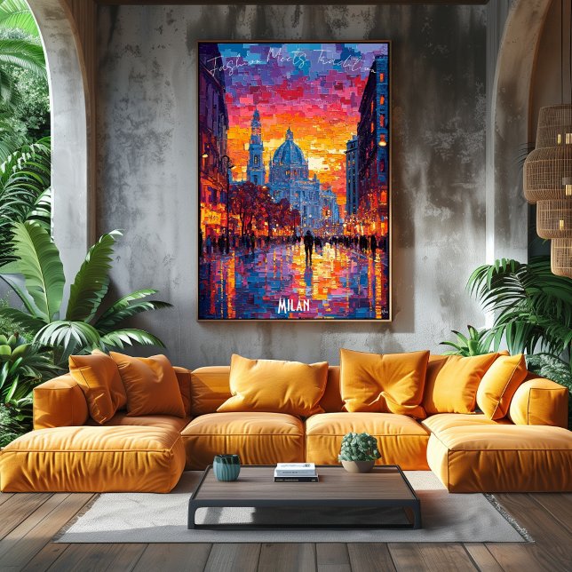 Milan City Skyline Poster - Arte Italiana Icônica (Criador carregado)