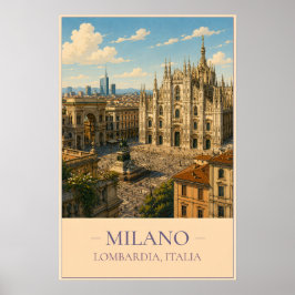Milano, Italy – Vintage Travel Poster