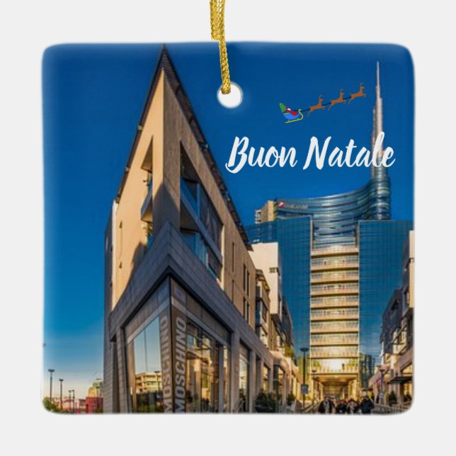 Milão Itália Enfeites de natal Panorâmico (Frente)