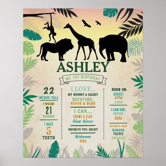 Milestone Jungle Poster 1rua Wild Lion Giraffe (Frente)