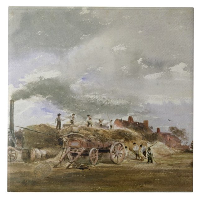 Milho Threshing (lápis & w/c no papel) (Frente)