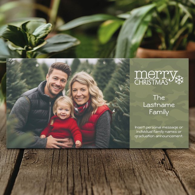 Militar - Camo - Cartões de foto de Natal - 1 foto (Custom Photo Card)