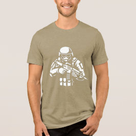 Military Gamer Skull Helmet Design T-Shirt