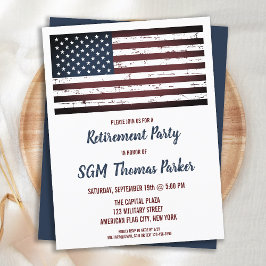 Military Retirement USA Flag Budget Invitation