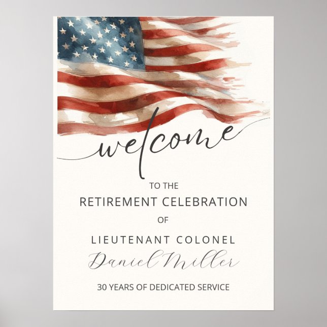 Military Retirement Welcome Poster | Editable (Frente)