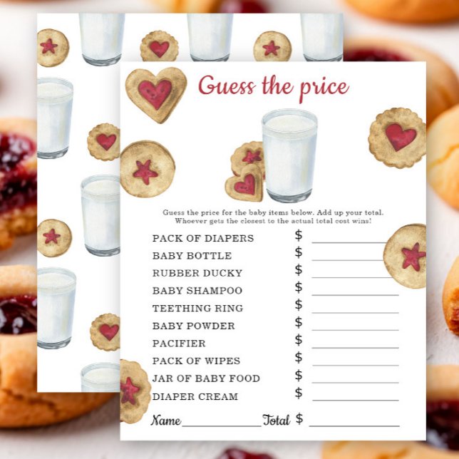 Milk and cookies baby shower Price guess game (Criador carregado)