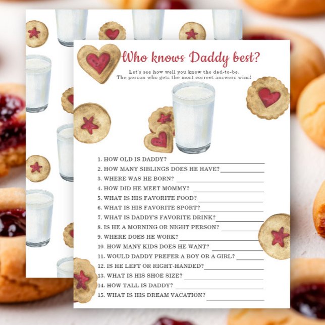 Milk baby shower - Who knows daddy best game  (Criador carregado)