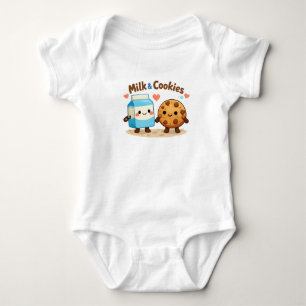 Milk & Cookies – Adorável Camisa de Bebê com Desen