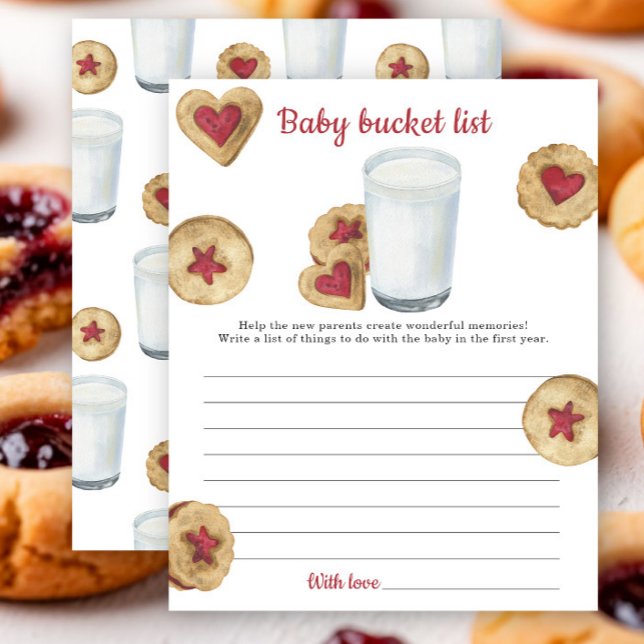 Milk & Cookies Baby Shower Baby bucket list (Criador carregado)