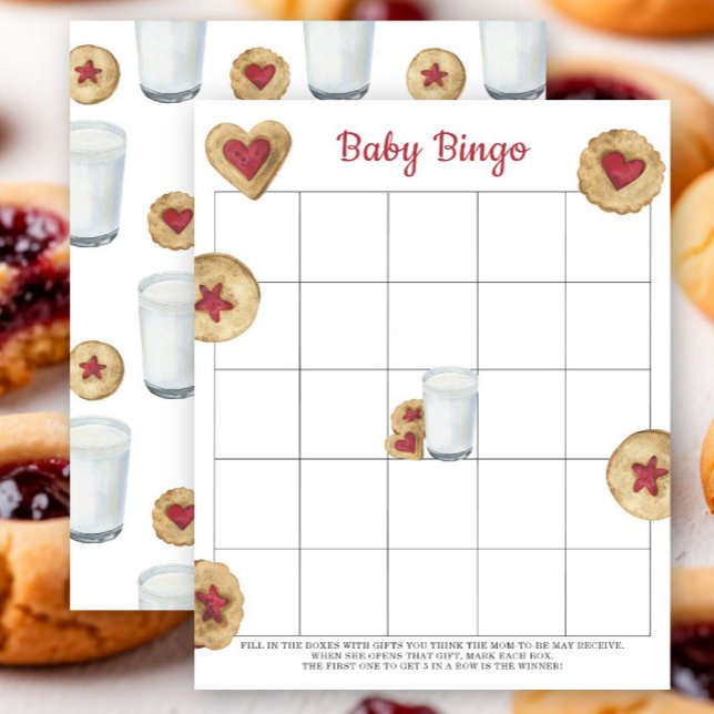 Milk & cookies Baby shower bingo game (Criador carregado)