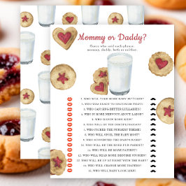 Milk & cookies baby shower Mommy or daddy game