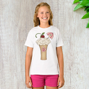 Milkshake Com Uma Camisa T De Garotas-Guarda-Chuva