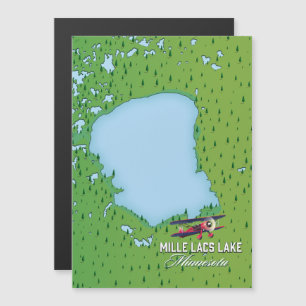 mille lacs lake Minnesota viagem map.