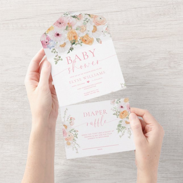 Millie Floral Chá de fraldas (Aba destacável)
