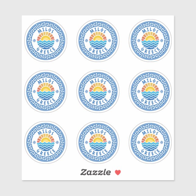 Milos Island, Grécia com vários adesivos (Folha)