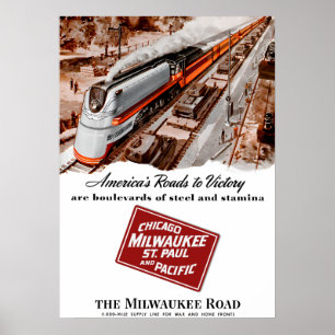 Milwaukee Road poster da Segunda Guerra Mundial