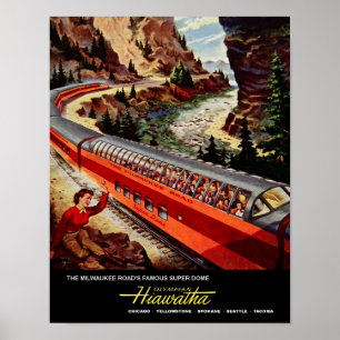 Milwaukee Road, poster de viagens ferroviário.