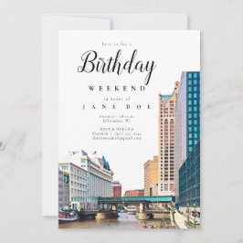 Milwaukee Skyline Birthday Weekend Convite
