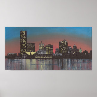 Milwaukee Skyline Painting Impressão