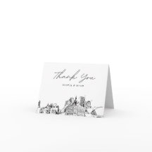 Milwaukee Skyline Sketch Vazio Cartões de agradeci