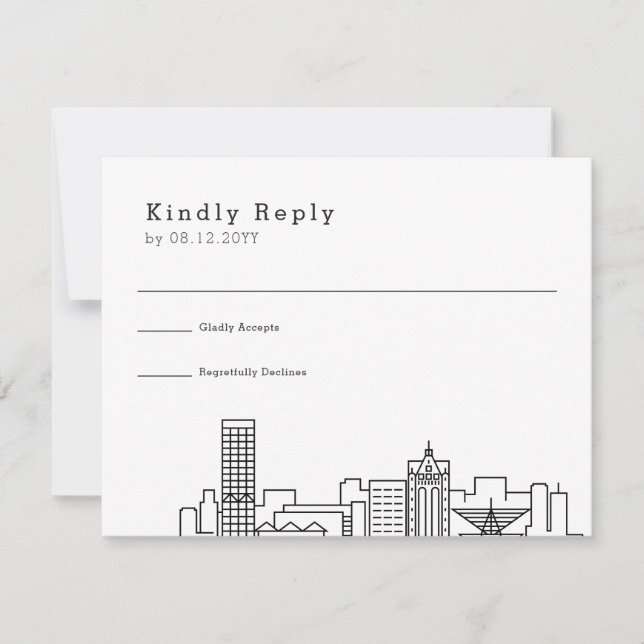 Milwaukee Wedding | RSVP Skyline Estilizado (Frente)