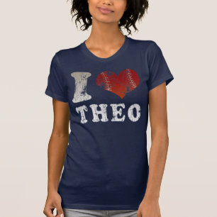 Mim camisa de Theo t do basebol do coração